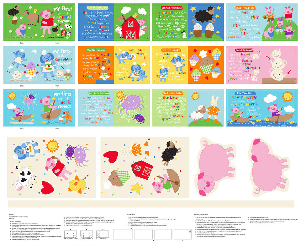 Studio E Huggable Loveable 7671P multicolor novelty panel fabric