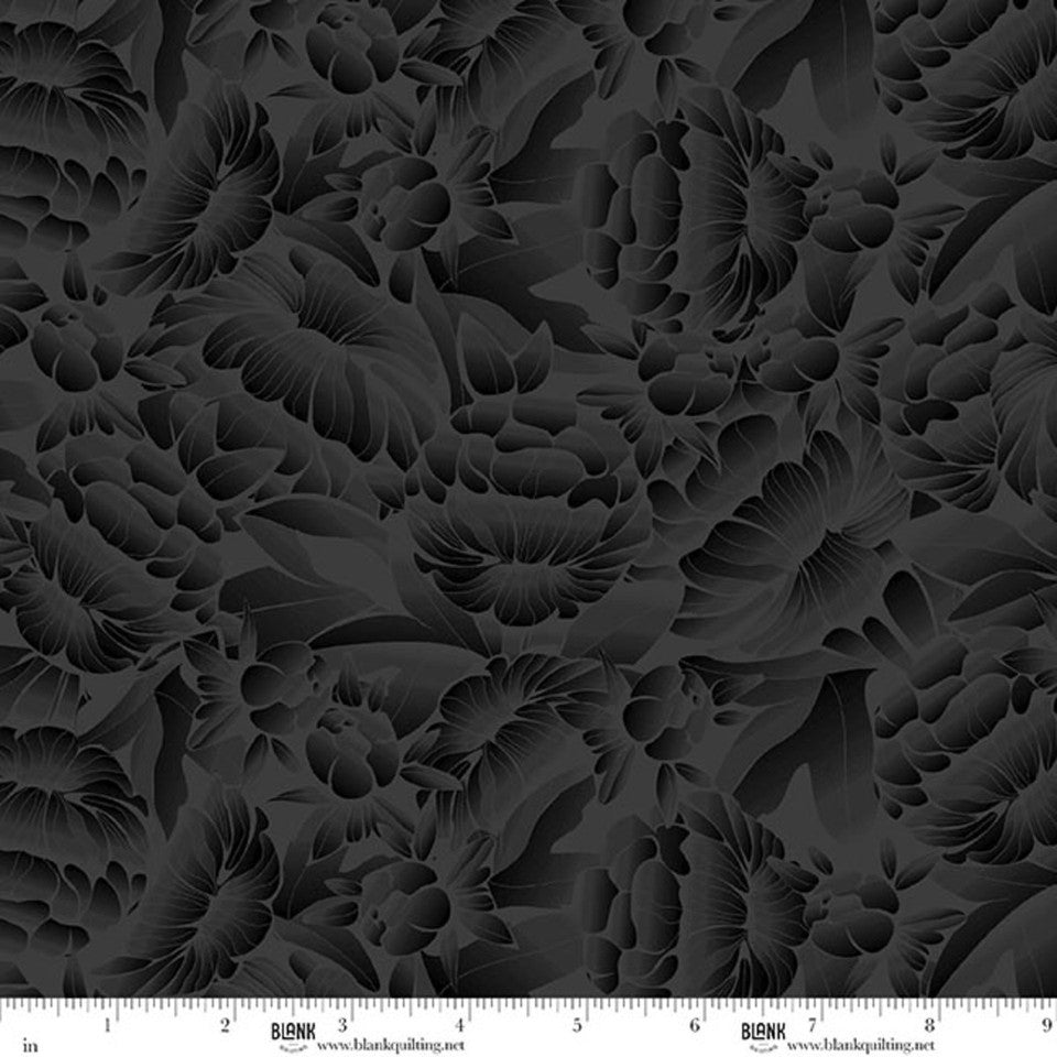 Blank Quilting Florique 118 inch Charcoal backing