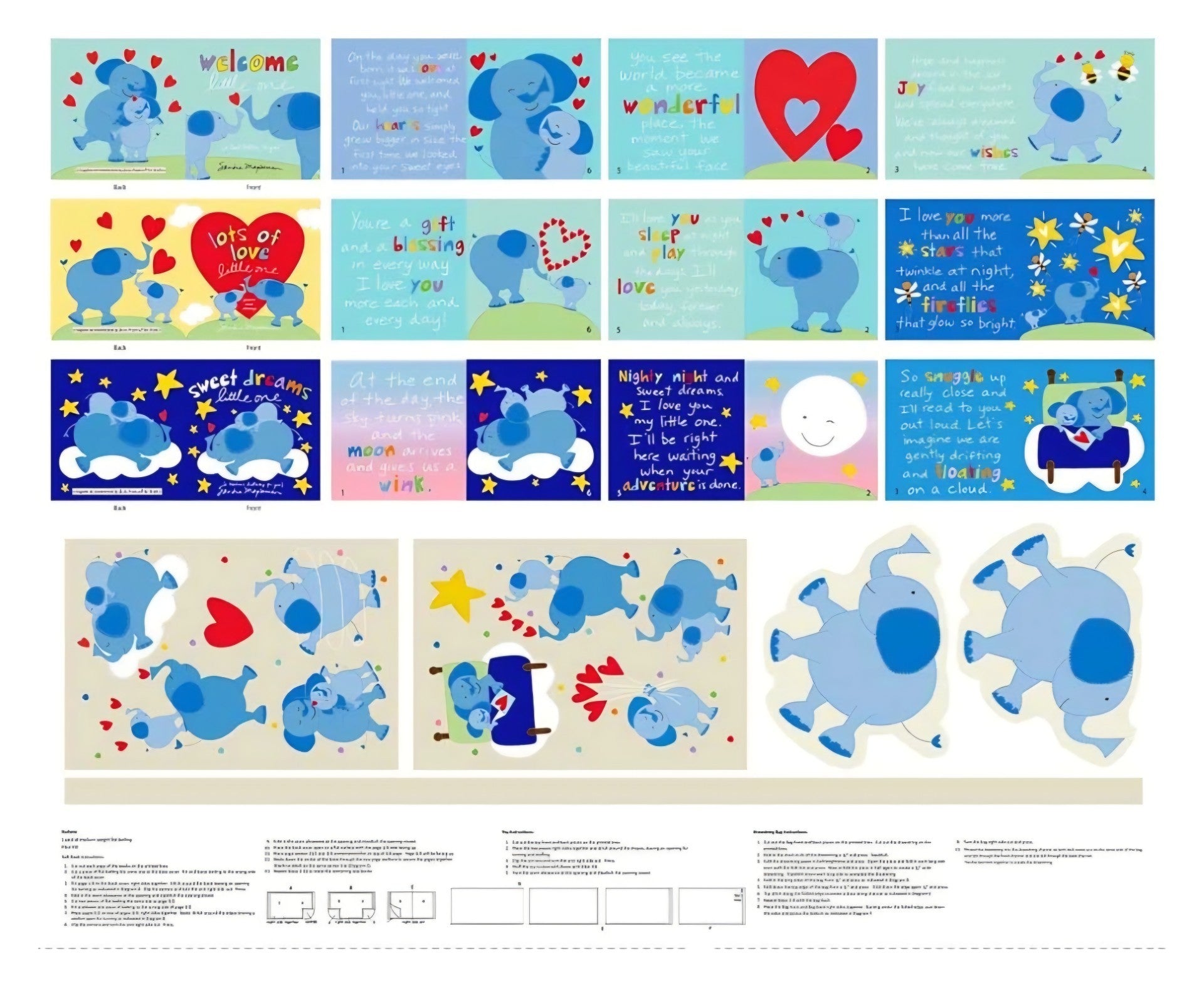 Studio E Huggable and Loveable 15 Welcome Little Ones panel 8837BP-01 baby fabric