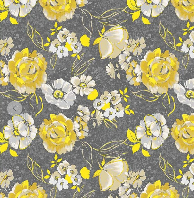 Windham Verona Fiori 54908-2 Grey quilting cotton floral