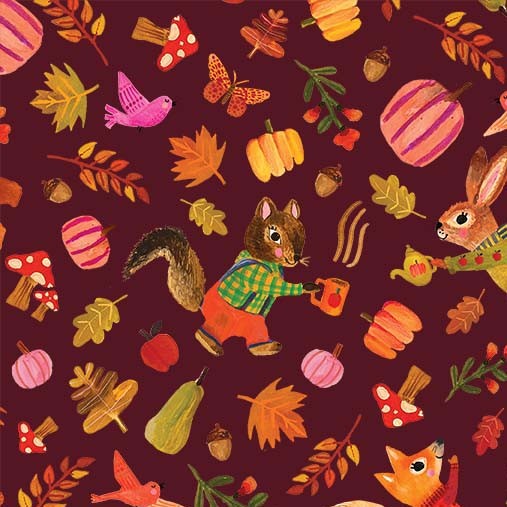 Michael Miller Happy Autumn Day Cinnamon fall quilting fabric
