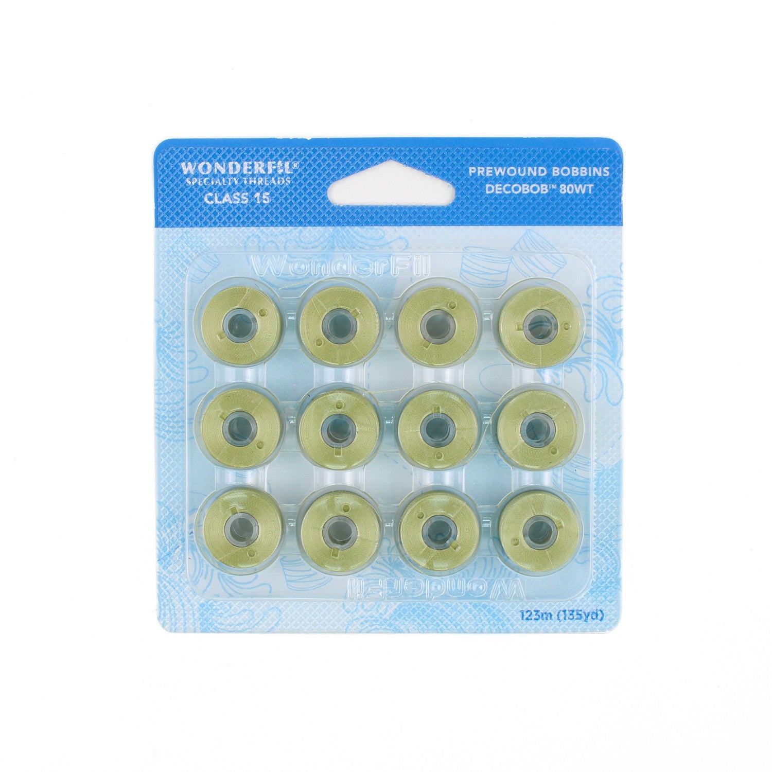 WonderFil Decobob prewound bobbin sage DB591 80wt class 15 machine quilting