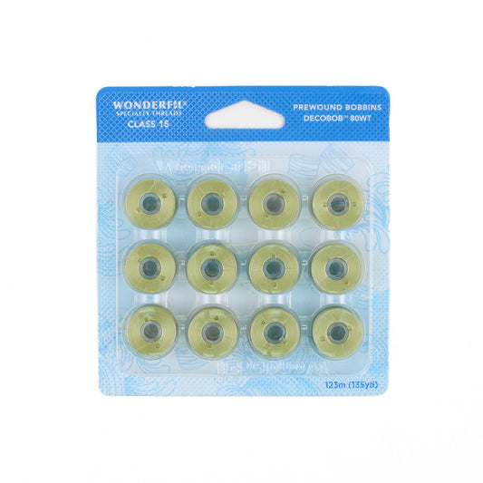 WonderFil Decobob prewound bobbin sage DB591 80wt class 15 machine quilting