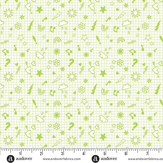 Andover - Back to School - Notebook Doodles Grass - A-10245-G