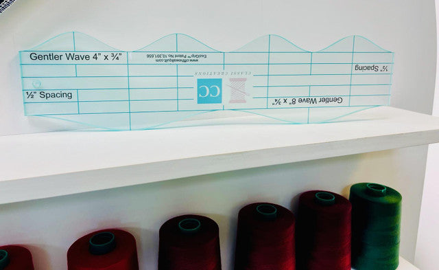 Gentler Wave 4 and 8.75 inch No-Slip Wave Ruler quilting notion
