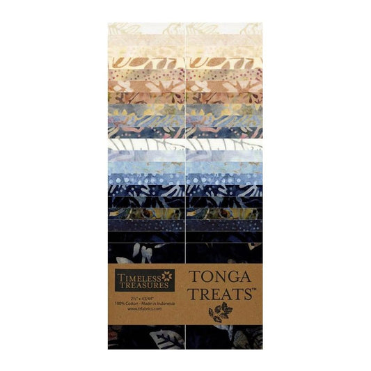 Timeless Treasures Tonga Treats Riverside batik 2.5" strips precut, 20 pieces