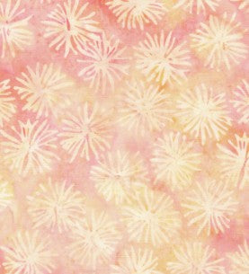 Island Batik Everlasting Dandelion red shell batik fabric