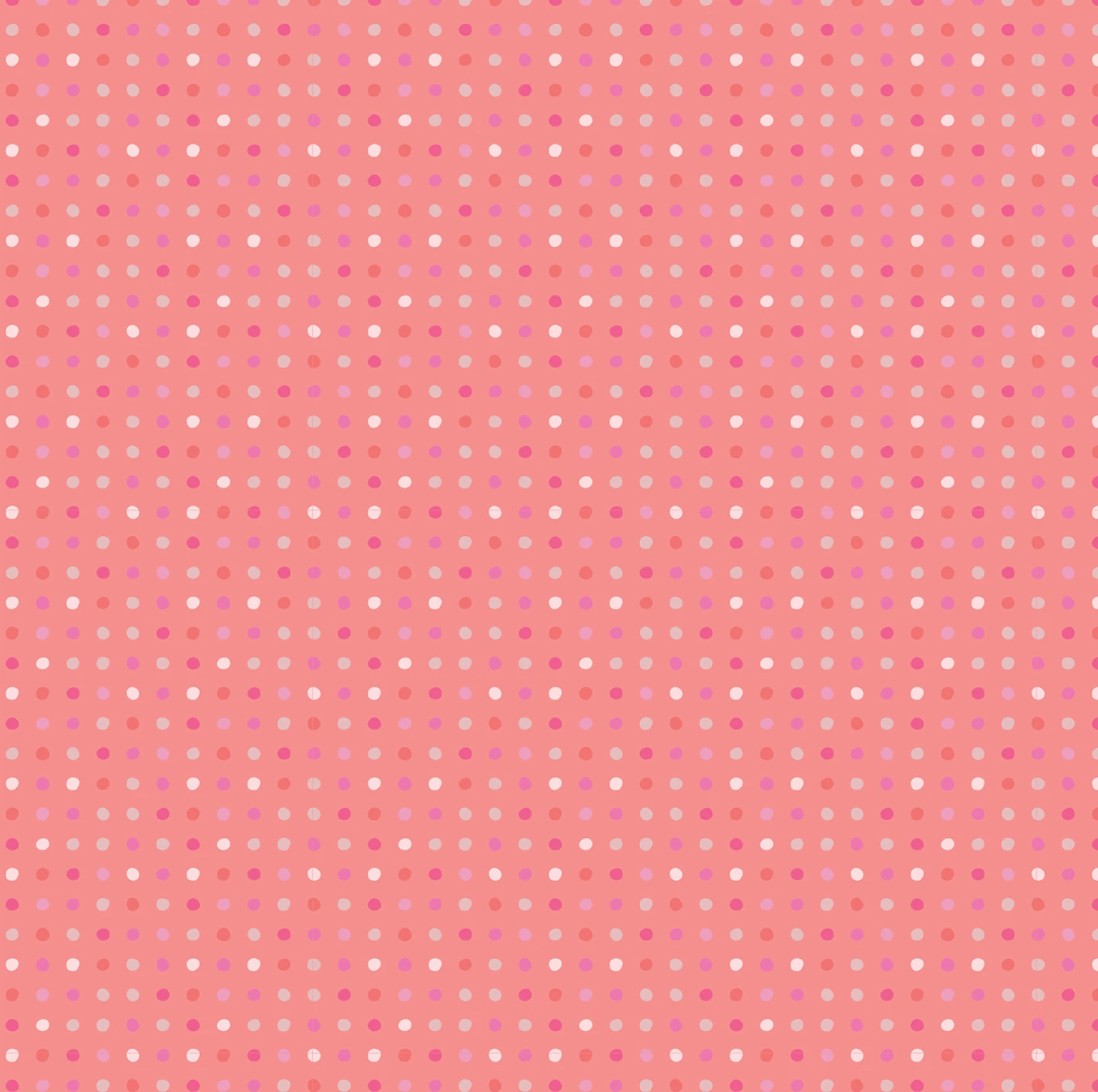Poppie Cotton Coral Seeing Spots polka dot quilting cotton