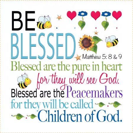 Be Blessed art panel 6 x 6 inch fabric panel notion