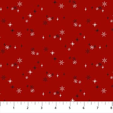 Northcott Rudolph The Red-Nosed Reindeer Snow Christmas cotton in Dark Red, SKU RD1010-26