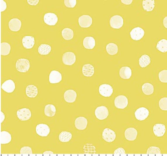 FIGO Mini Metropolis Yellow Dots 91193-50 quilting cotton fabric