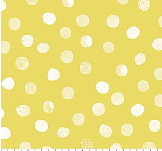 FIGO Mini Metropolis Yellow Dots 91193-50 quilting cotton fabric