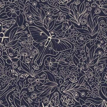 Michael Miller Floral Flight midnight nocturnal quilting fabric