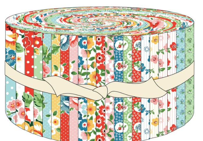 Poppie Cotton Flower Market 2.5in strip roll precut bundle