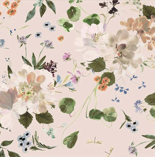 Windham Fabrics - 108" Quilt back, Bloomfield, Peony Garden, Shell - 54872DW-1DES