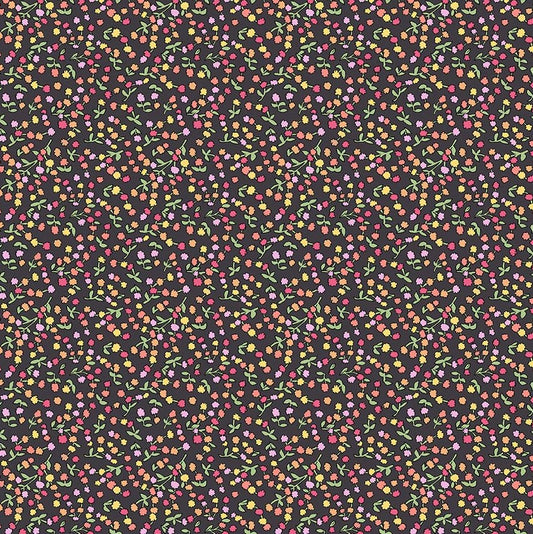Windham Laura Heine Flowers on Main Ditsy Buds Charcoal 54895-3 fabric