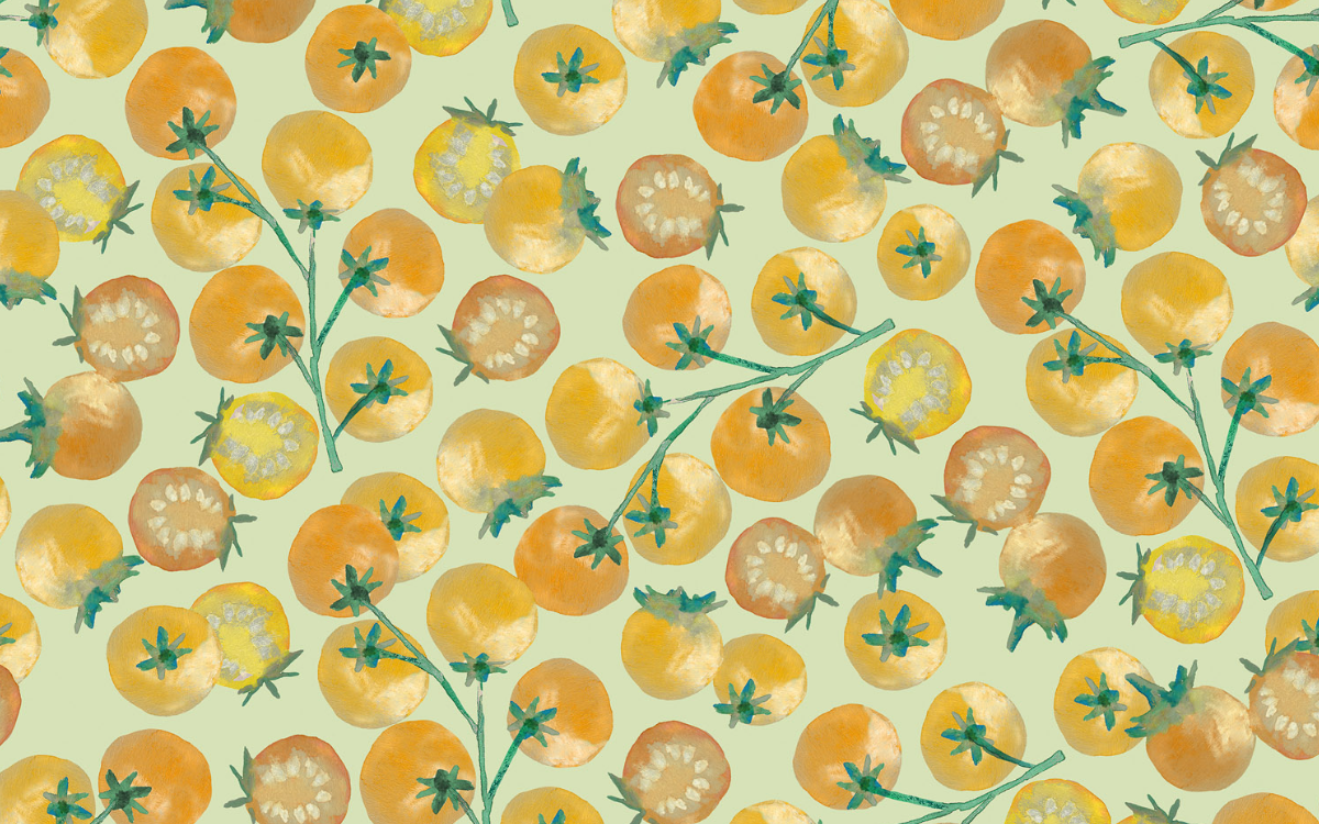 Lewis and Irene Vegetable Patch Vine Tomatoes yellow print by Bluebellgray
