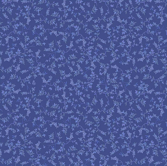 Windham China Blue Flowing Vine 54938-4 Cobalt quilting cotton fabric