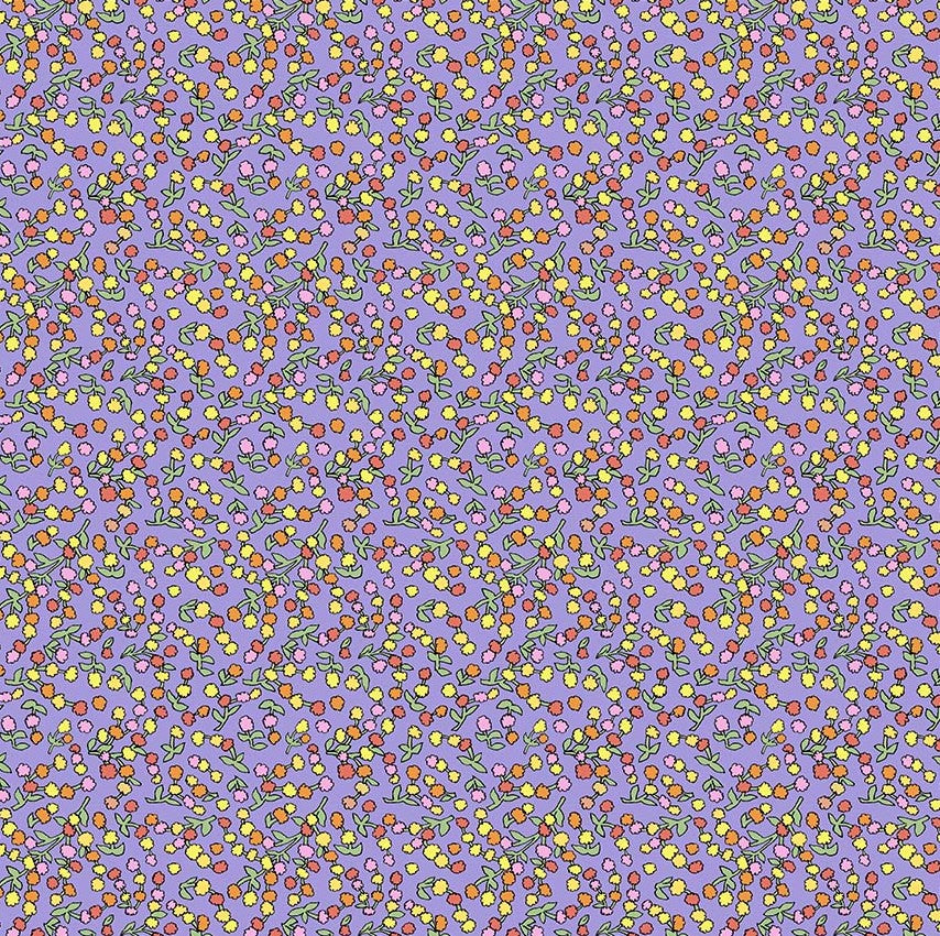 Windham Laura Heine Flowers on Main Ditsy Buds Lavender 54895-12 fabric