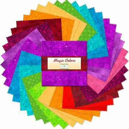 Magic Colors 5 inch squares 42 pieces charm pack precut