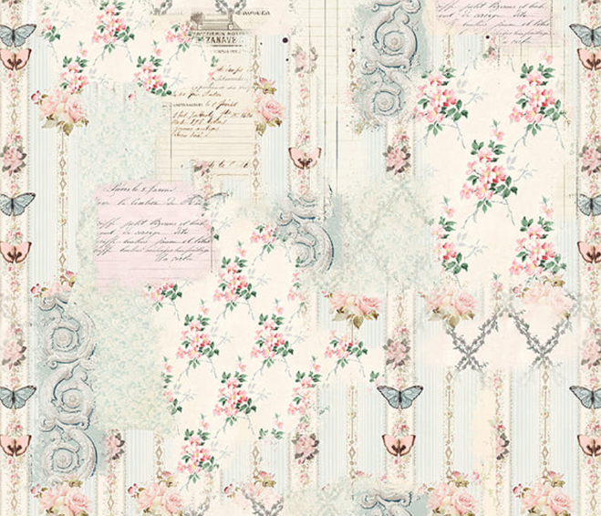Parisian Snippets 4296-41 Ecru cotton quilting fabric
