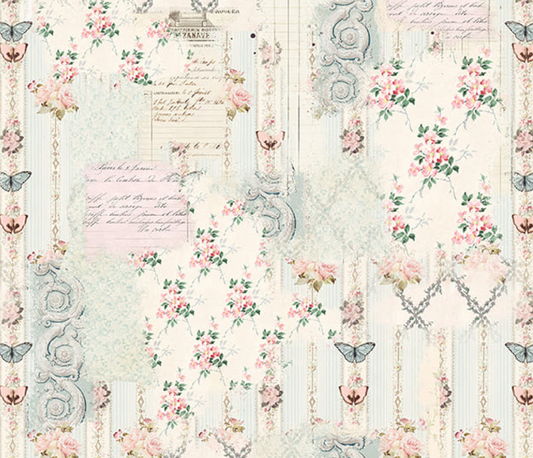 Parisian Snippets 4296-41 Ecru cotton quilting fabric