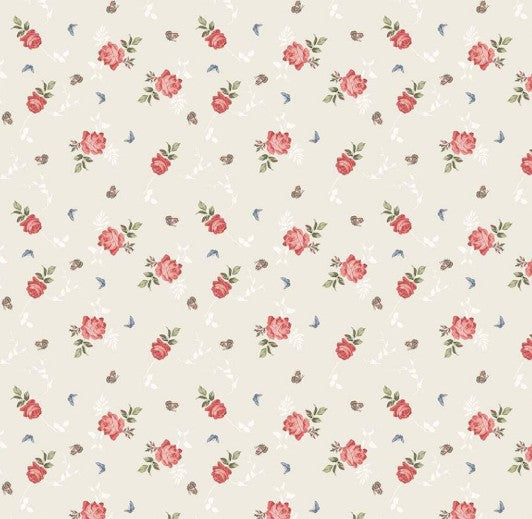 Riley Blake Anne of Green Gables Roses Cream cotton fabric