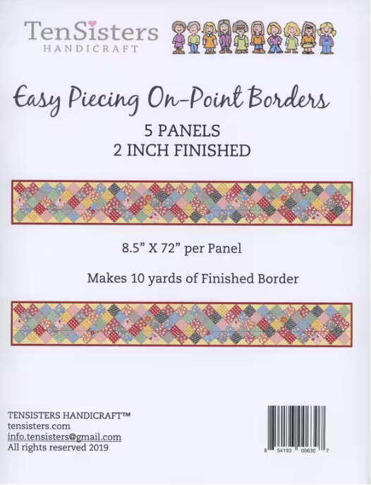 Ten Sisters EasyPiecing on-point border panels 5-pack 2-inch finished
