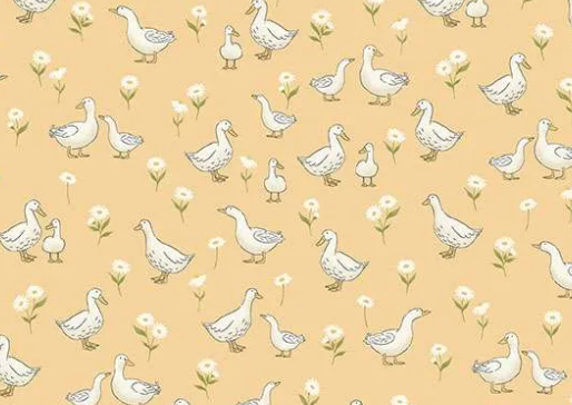 Makower UK Little Ones Ducks Yellow 190Y baby quilting cotton