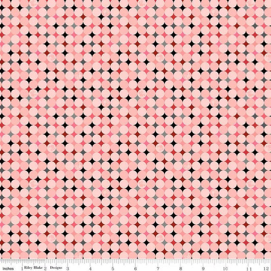 Riley Blake Barbie Vintage Sparkle Dots Pink quilting cotton