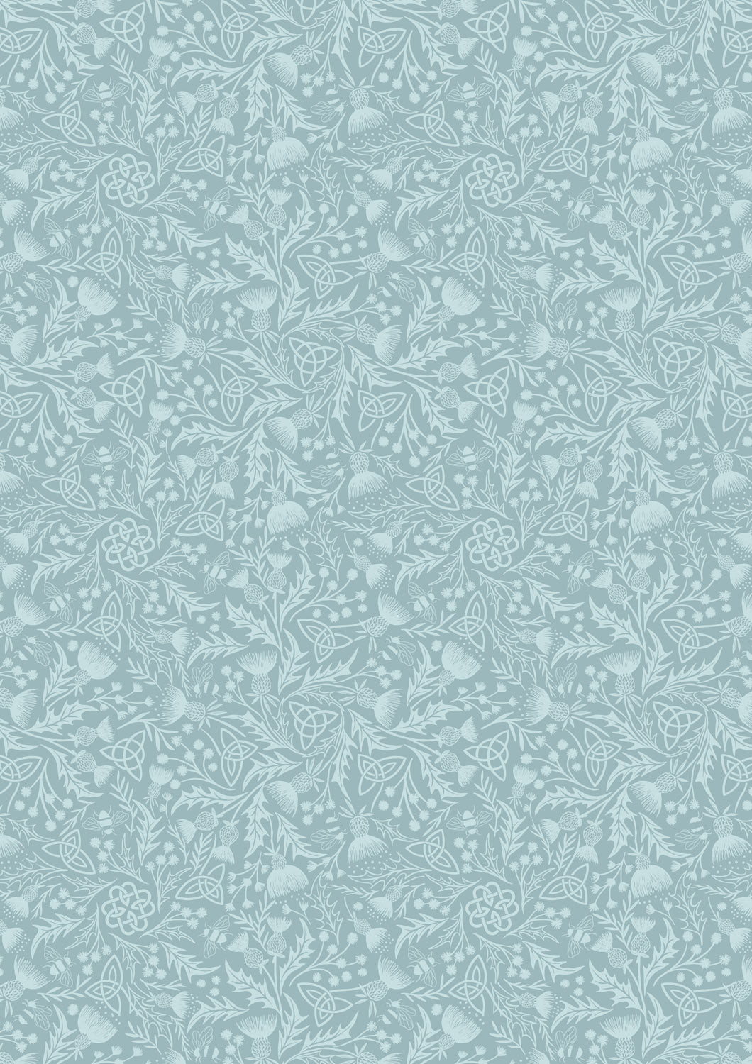 Lewis Irene A Celtic Summer Celtic Thistle Duck Egg A990B quilting cotton