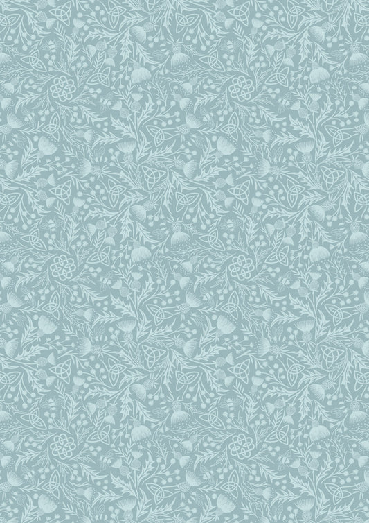 Lewis Irene A Celtic Summer Celtic Thistle Duck Egg A990B quilting cotton