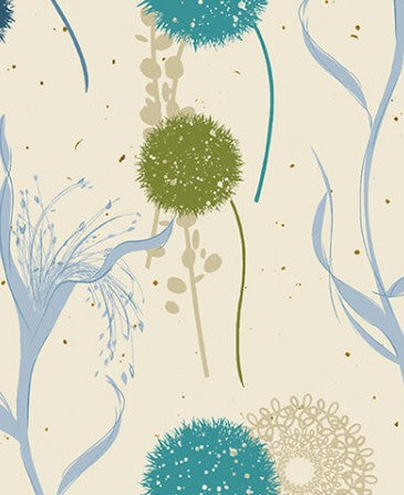 Benartex Wishing Field Blue Multi Wishflower cotton