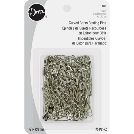 Dritz Curved Quilting Basting Pins 1.5 inch size 2 75 count notion
