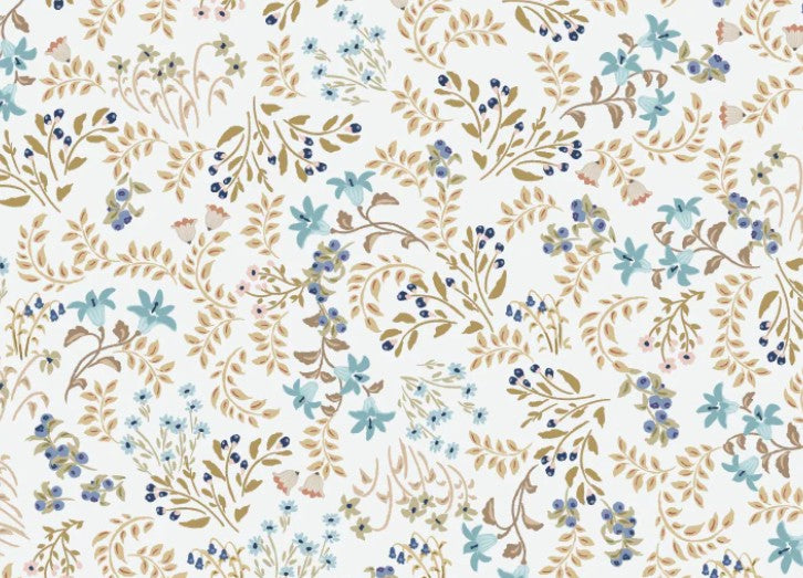 Poppie Cotton My Darling Deer Sky Wildflower quilting cotton botanical fabric