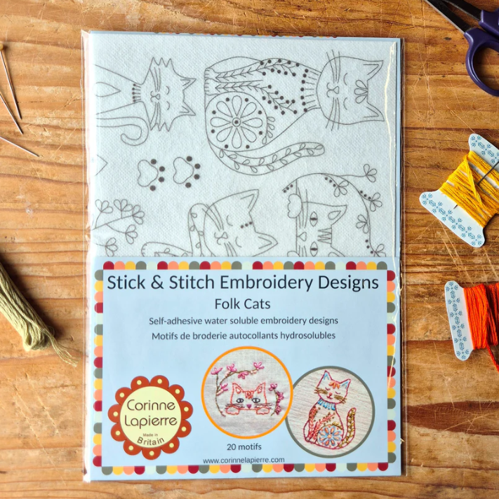 Corinne Lapierre - Stick & Stitch Embroidery - Folk Cats