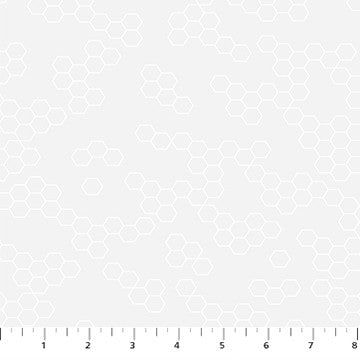 Figo Fabrics - Dovetail - Hexies White Pigment 92031-10