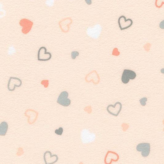 Robert Kaufman Cozy Cotton Flannel Hearts Pearl Pink flannel