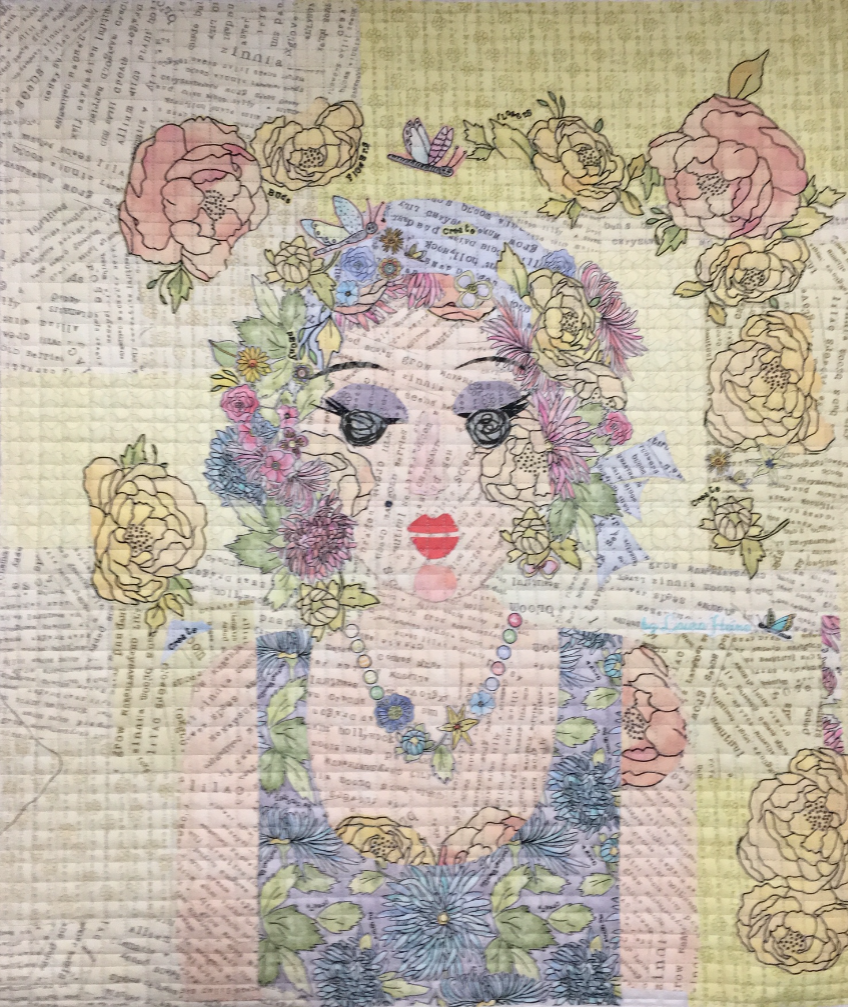 Teeny Tiny Portrait Collage Quilt Kit by Laura Heine mini wall hanging