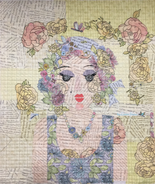Teeny Tiny Portrait Collage Quilt Kit by Laura Heine mini wall hanging