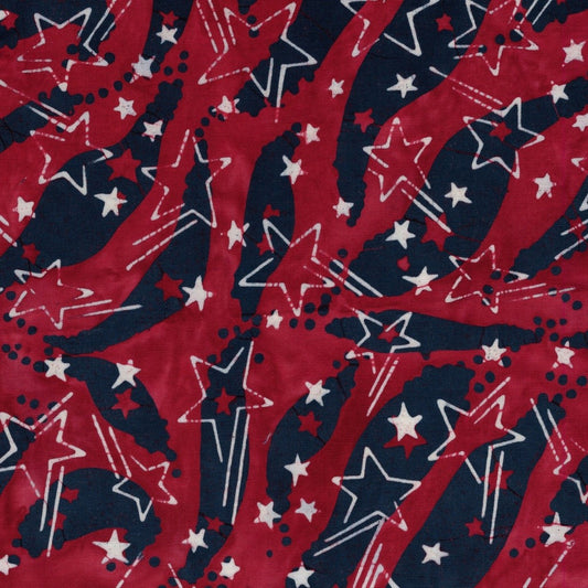 Island Batik Freedom Rings Radiance Red Cranberry cotton batik quilting fabric