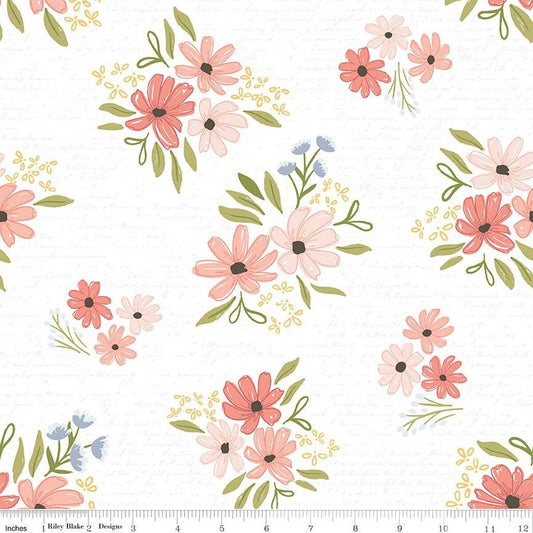 Riley Blake Between the Pages White quilting fabric
