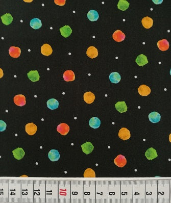QT Fly Free Dots Black quilting cotton