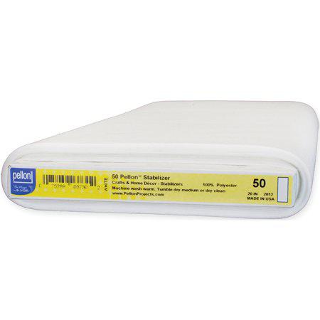 Roll of Pellon stabilizer with a yellow label on a white background