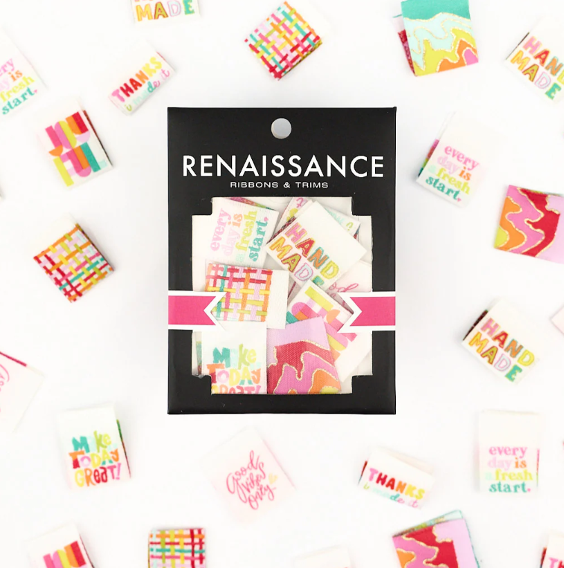Renaissance Ribbons Good Vibes Woven Label Pack quilt labels