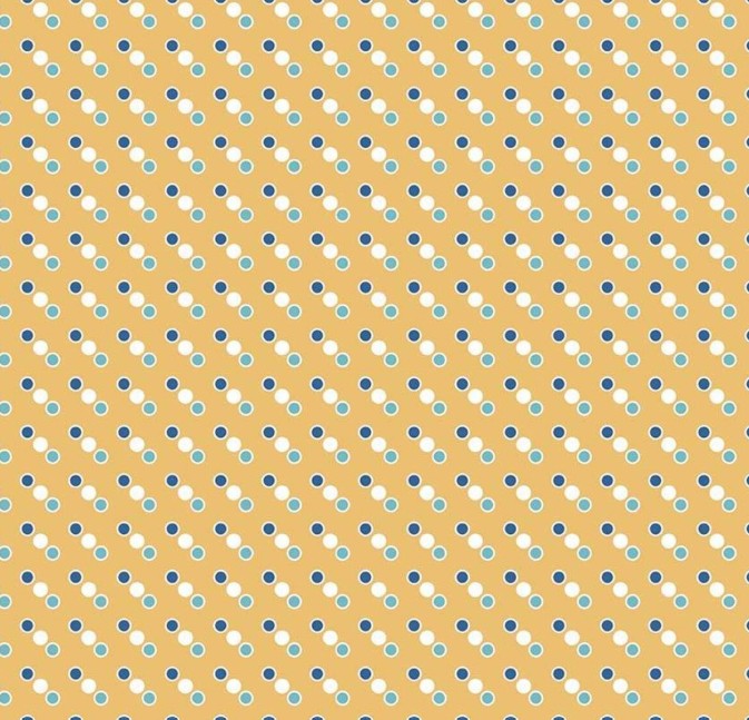Yellow Christmas fabric with white geometric dot pattern from Riley Blake’s Cozy Christmas collection.