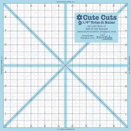 9 1/2" Trim-it Ruler with grid lines and measurements on a white background
