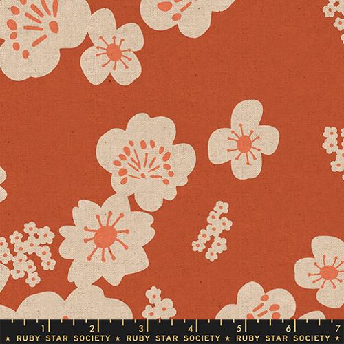 Ruby Star Paper Cuts 2 Persimmon canvas