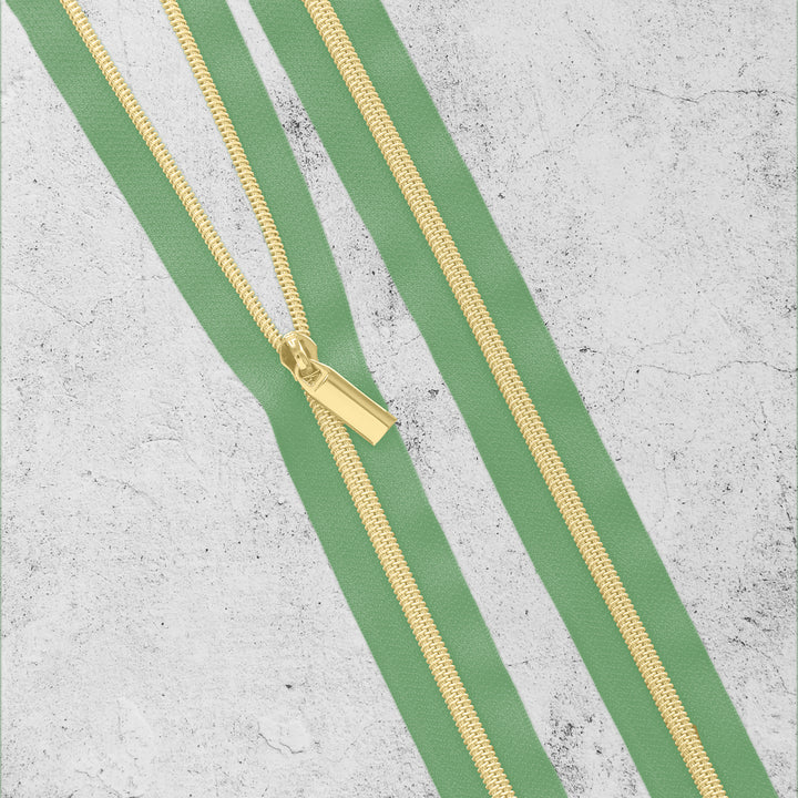 Sallie Tomato Magnolia #5 Nylon Zippers 3 yards with 9 pulls