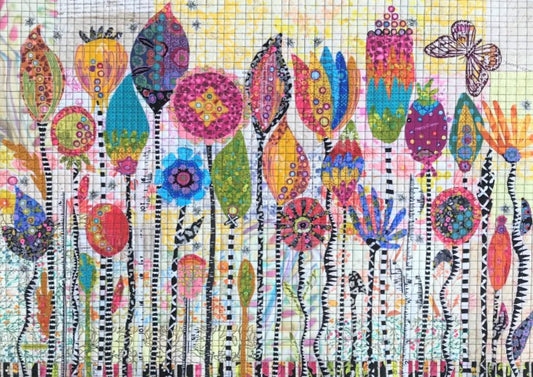 Seed Pods Collage Quilt 2nd Edition Kit by Laura Heine – botanical fabric collage quilt kit